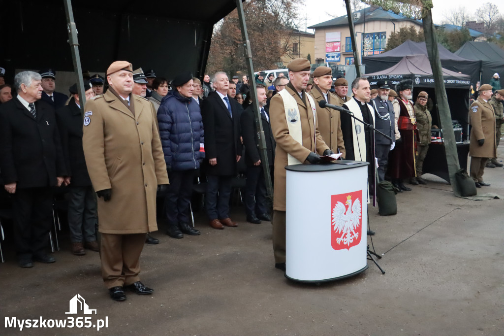 Fotorelacja: Uroczysta przysięga wojskowa 13. Śląskiej Brygady Obrony Terytorialnej w Myszkowie