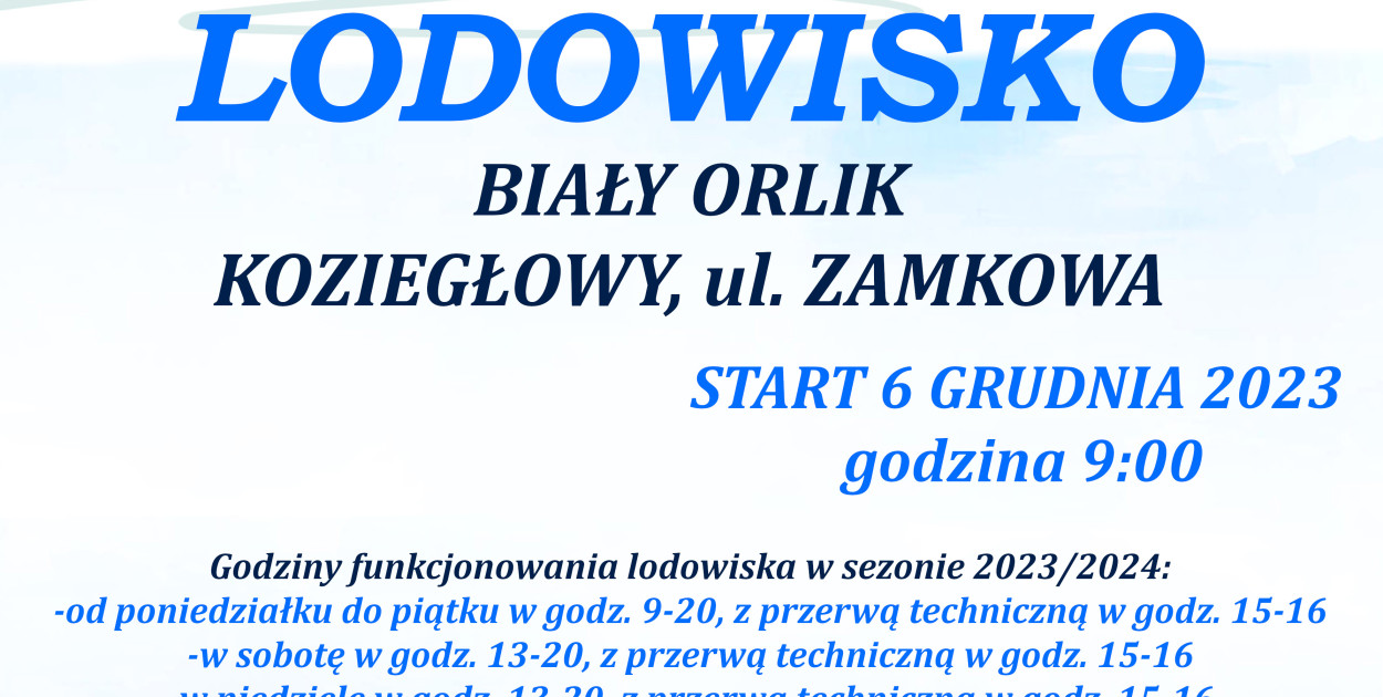 Koziegłowy: Lodowisko otwarte na Mikołaja i Święta!
