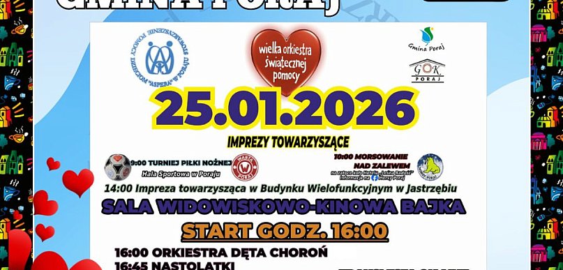 34. Finał WOŚP w Poraju: Program i atrakcje dla całych rodzin!