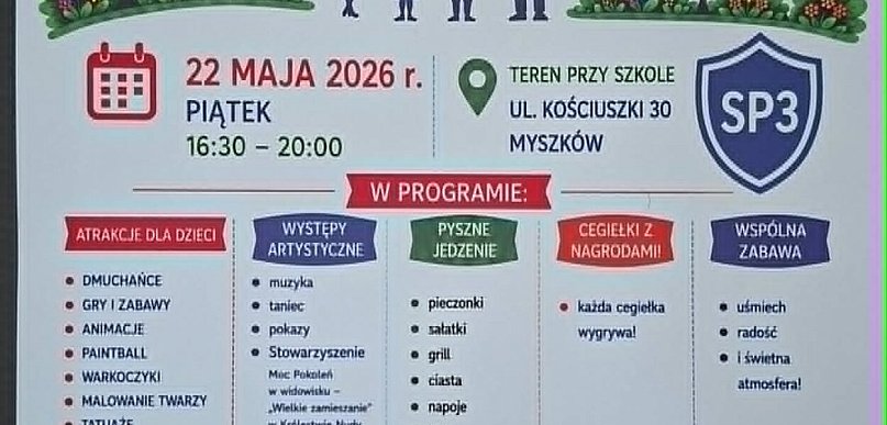Festyn Rodzinny w SP3 w Myszkowie. Czas na wspólną zabawę i integrację mieszkańców