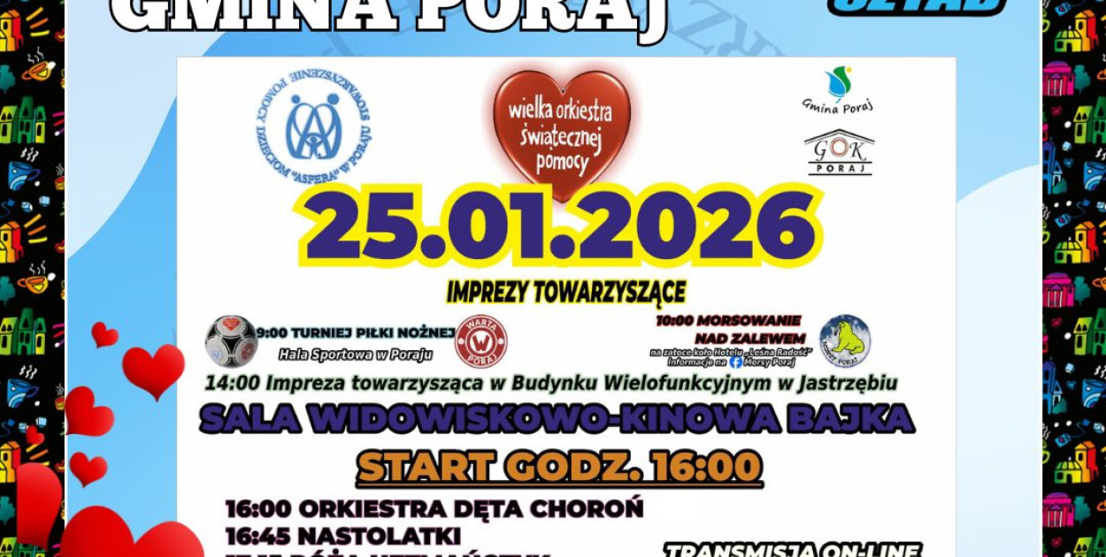 34. Finał WOŚP w Poraju: Program i atrakcje dla całych rodzin!