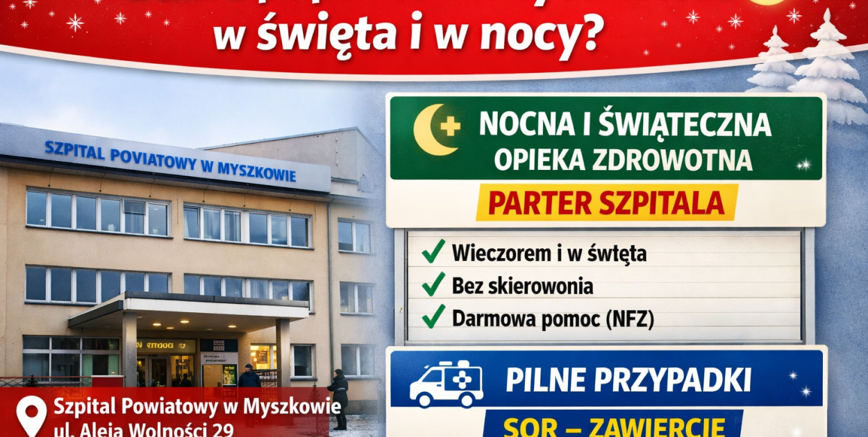 Gdzie po pomoc w Myszkowie w święta i w nocy? Wielu mieszkańców tego nie wie!