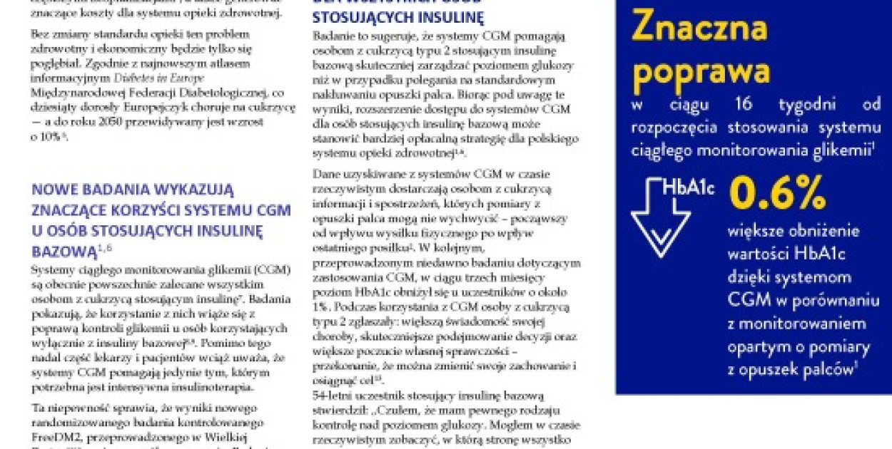 Nowe dane Abbott: ciągłe monitorowanie glikemii poprawia kontrolę cukrzycy u osób